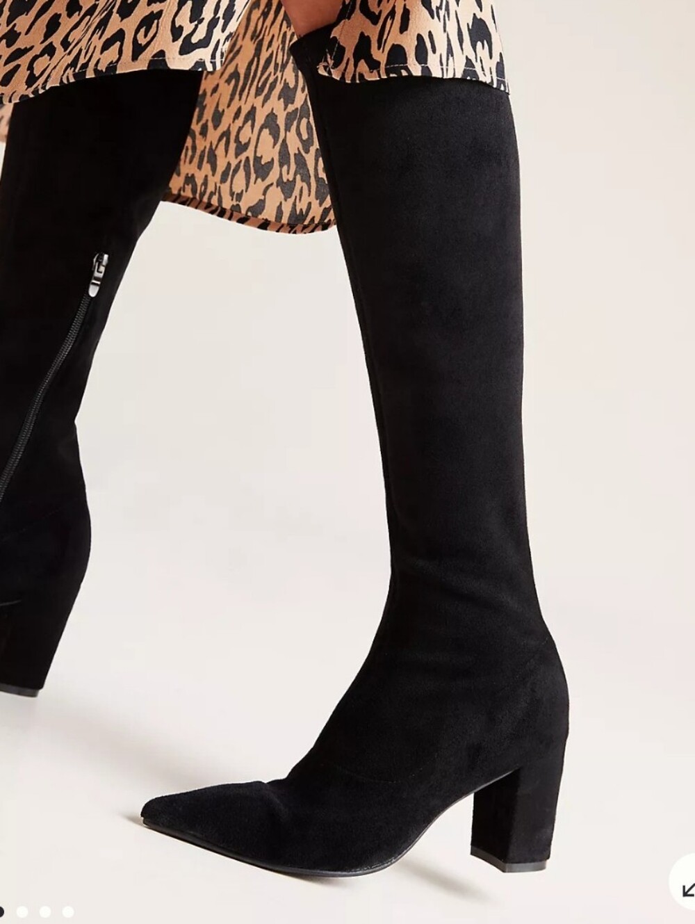 NWT Silent D Komass Knee-High Boots In Black Stretch